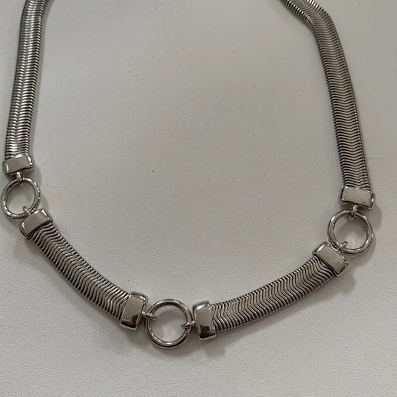 Anne Klein silver mesh and link necklace. - Picture 3 of 3